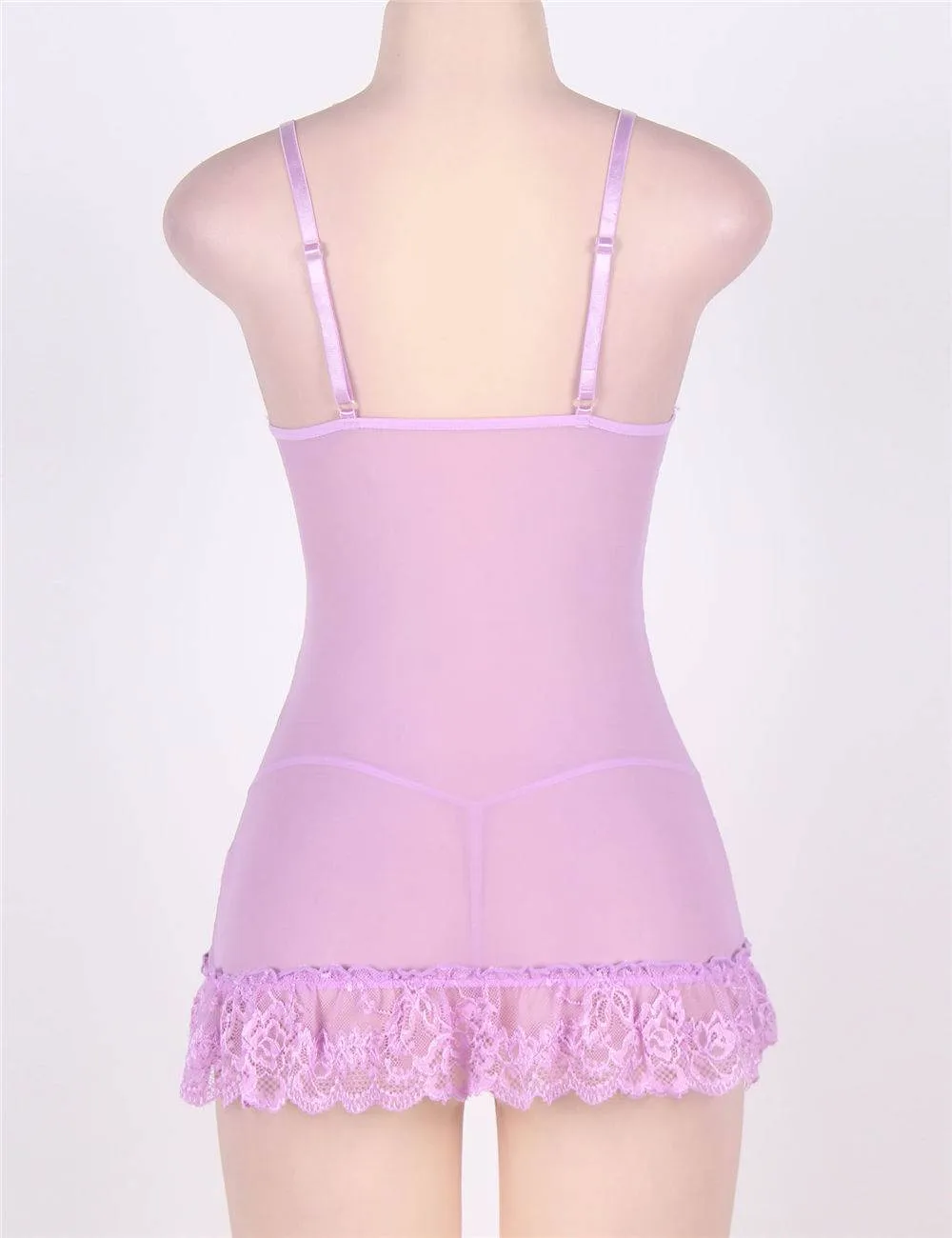 Sexy Red & Purple & Black & White Slim Deep V Neck Lace Sleepwear Egypt With Thong