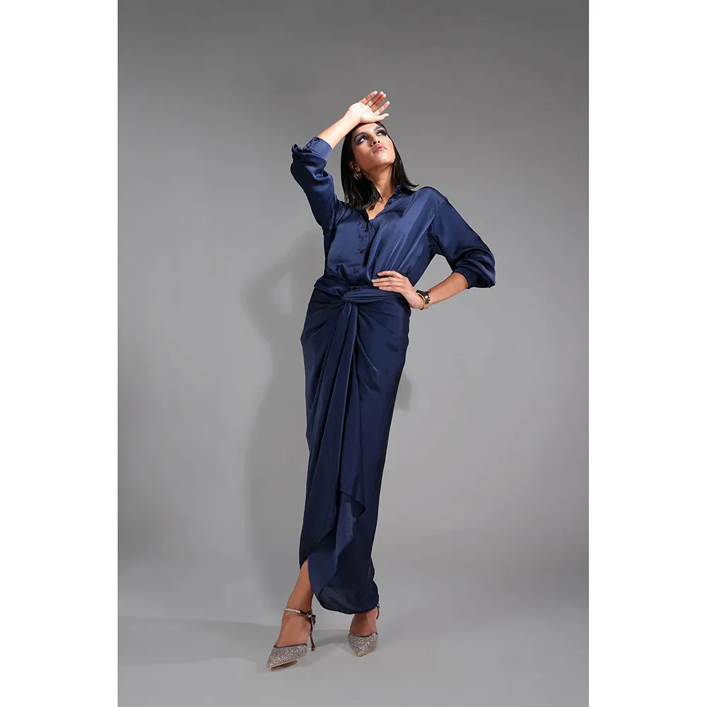Shruti S Satin Shirt & Wrap Skirt Co-Ord (Set of 2)