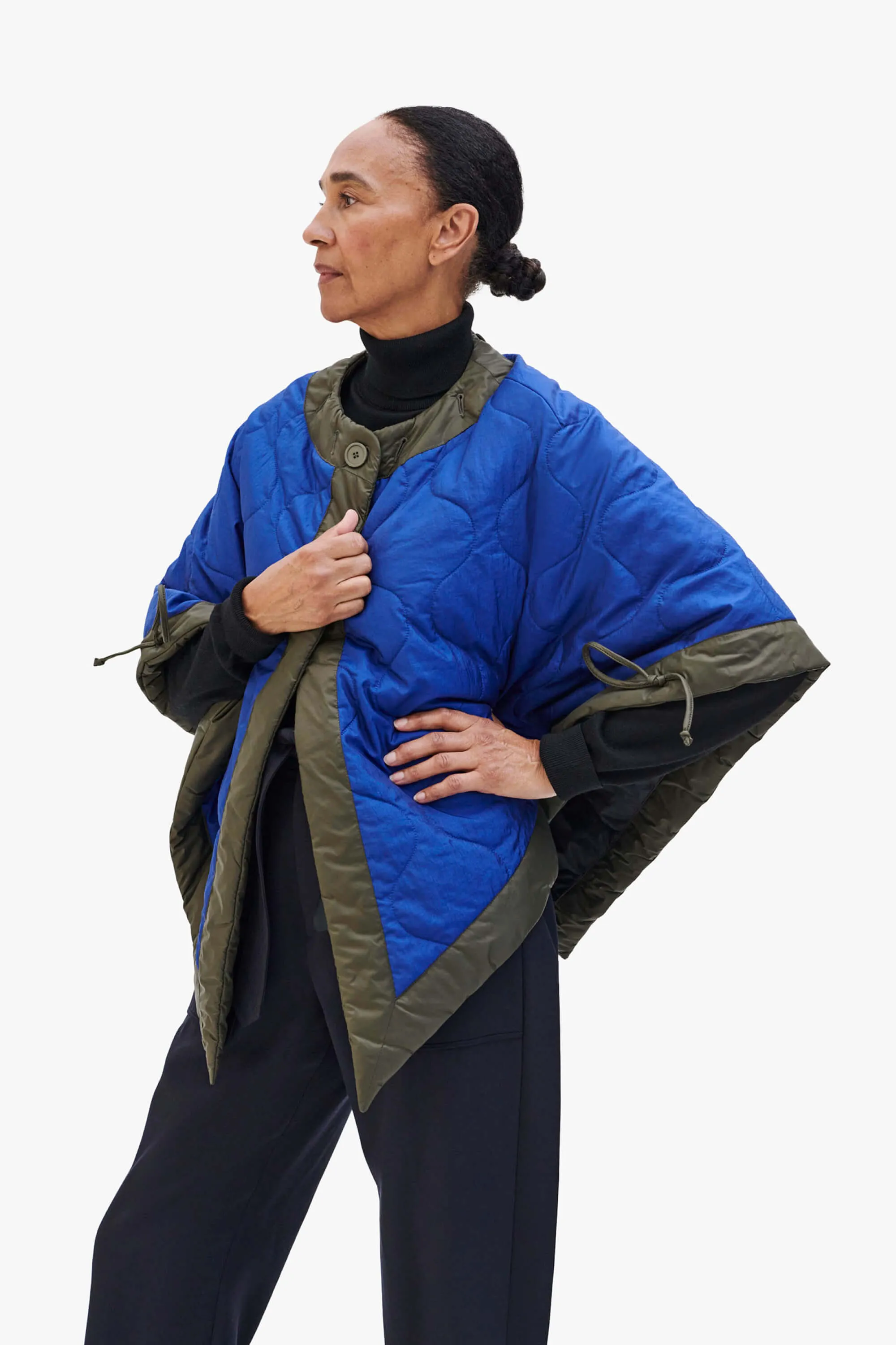 Signature Quilt Cape - Cobalt / Midnight