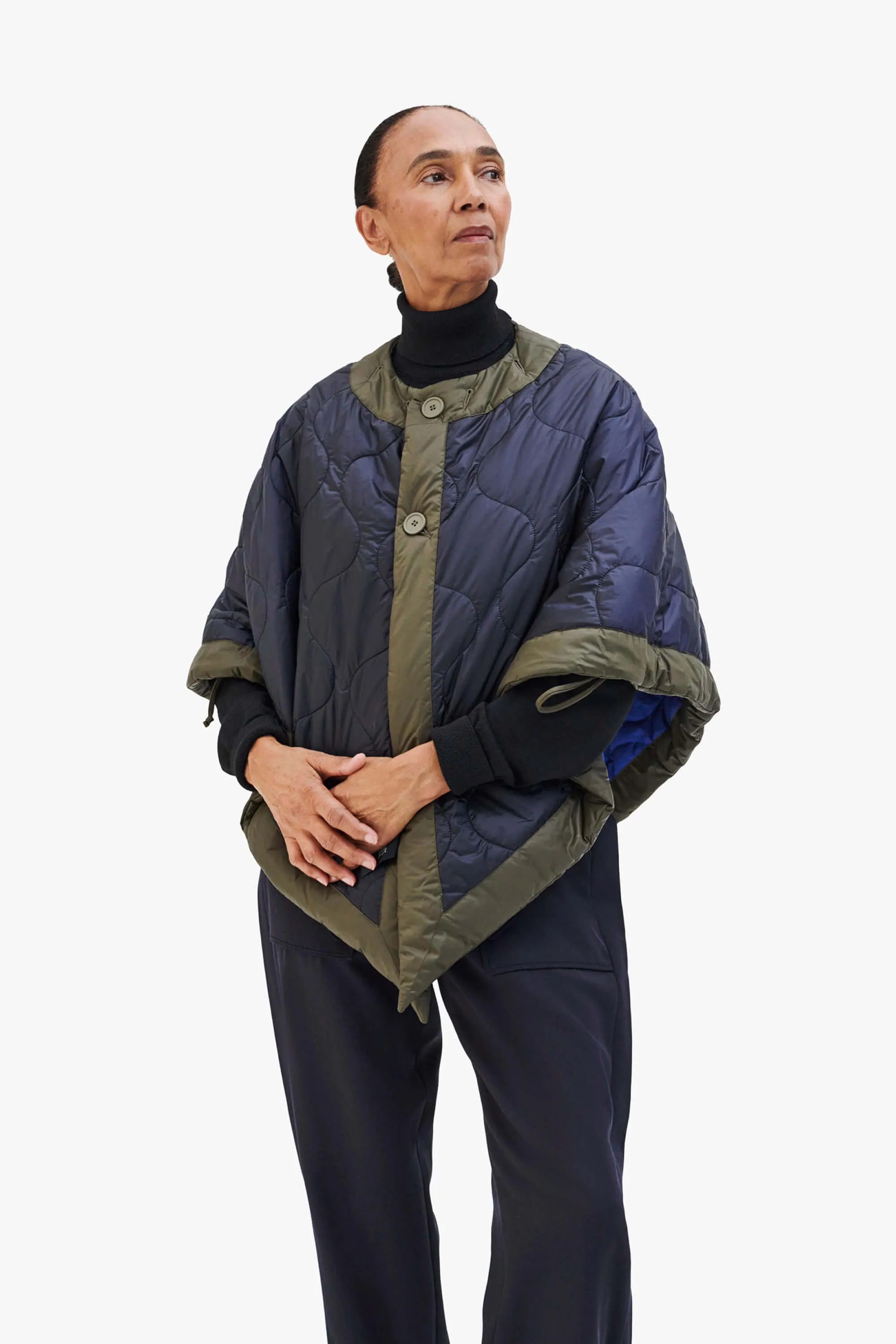 Signature Quilt Cape - Cobalt / Midnight