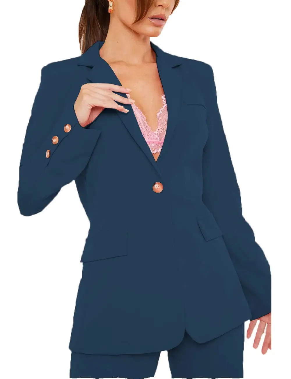 Slim Fit Notch Lapel 2 Pieces Women Suit