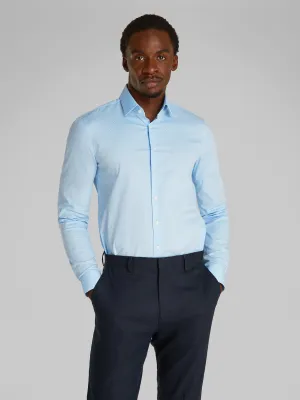 Slim Poplin Dress Shirt in Blue