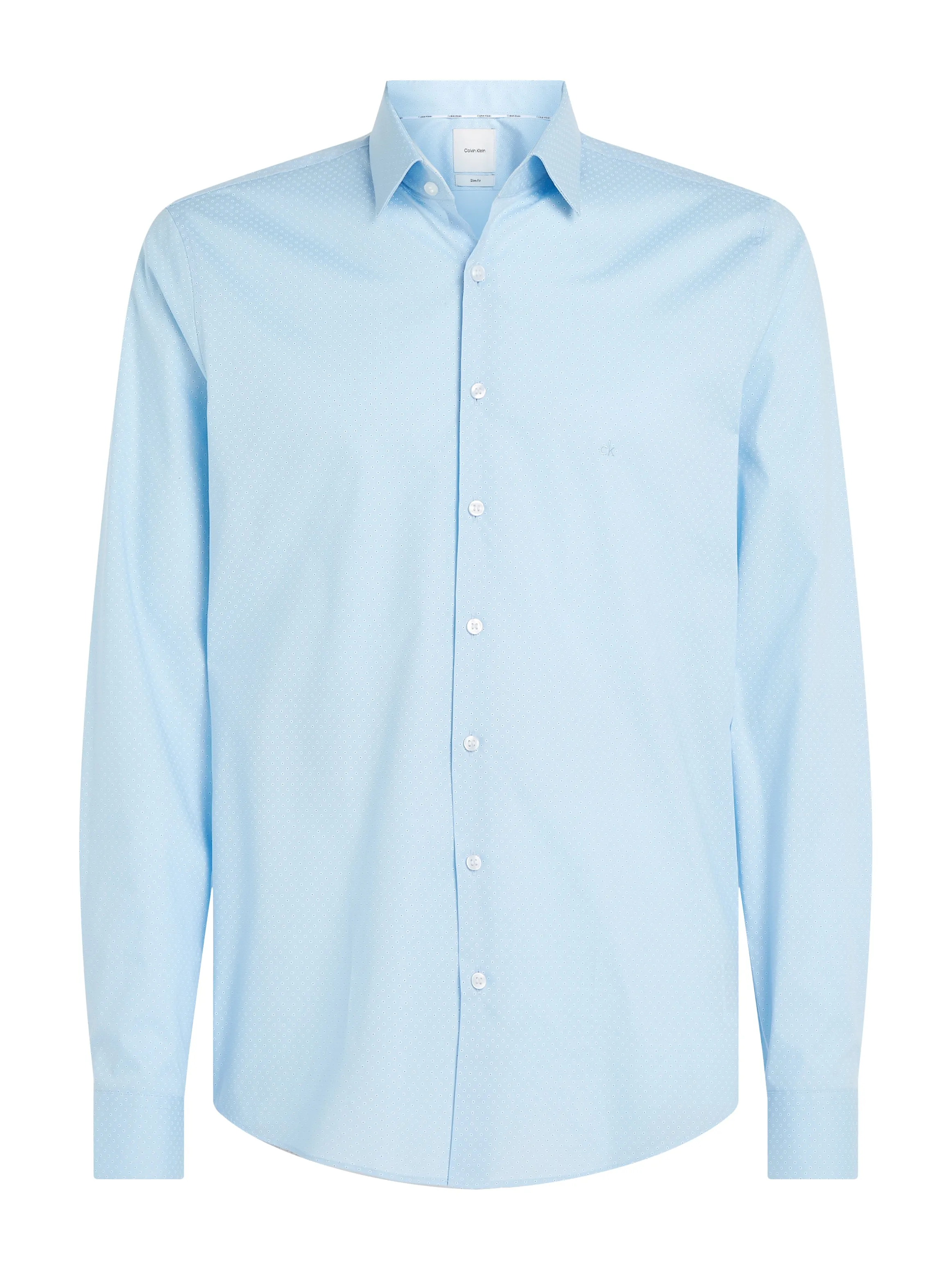 Slim Poplin Dress Shirt in Blue
