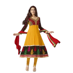 Sonali Bendre - Bollywood Georgette Suit in Yellow and Black Colour 31025