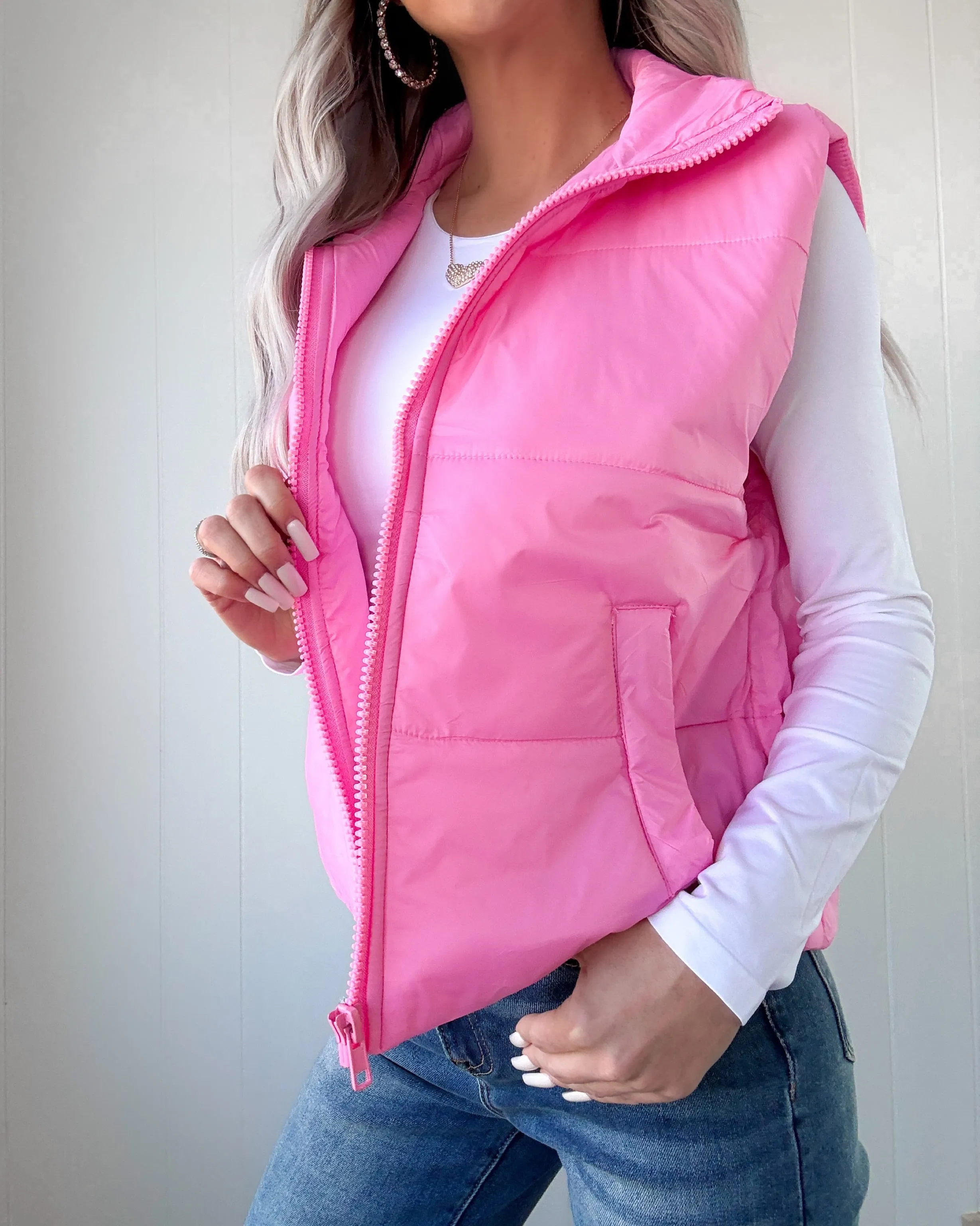 Spring Breeze Padded Vest - Pink
