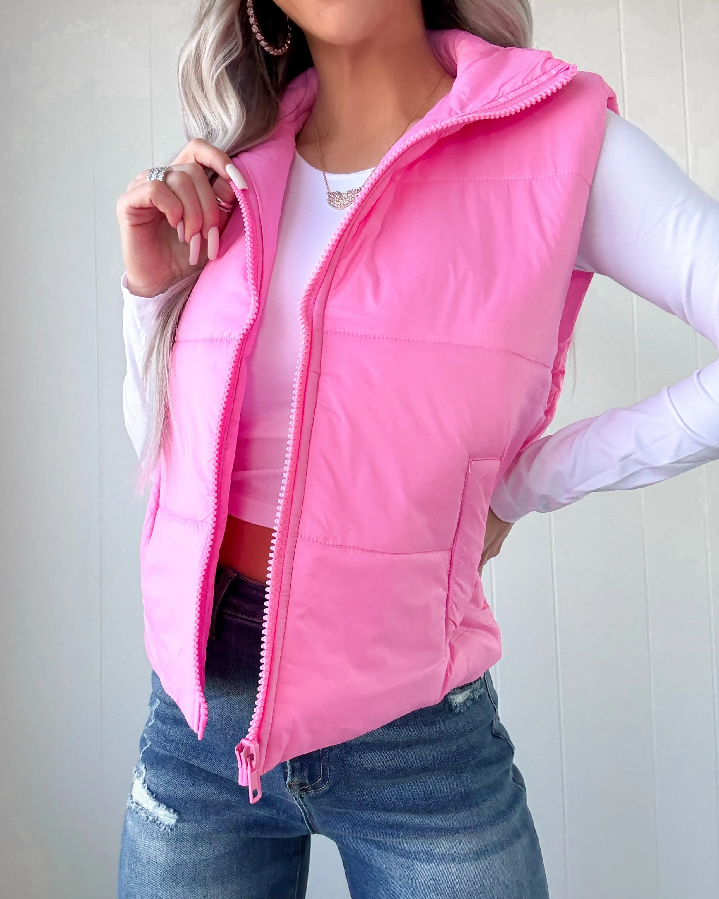 Spring Breeze Padded Vest - Pink
