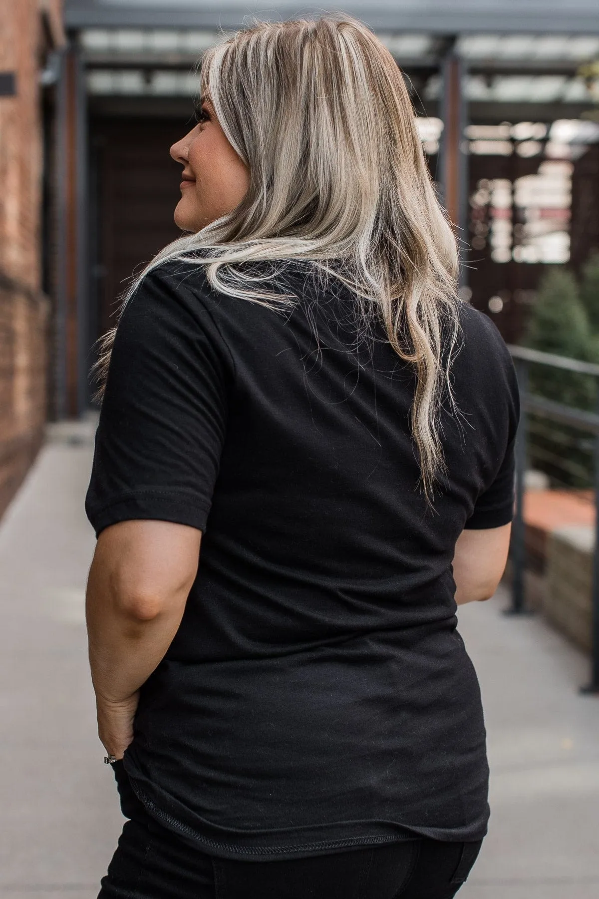 Striking "Rock & Roll" Graphic Tee- Black