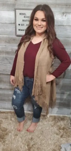 Sweater Vest with Fringe