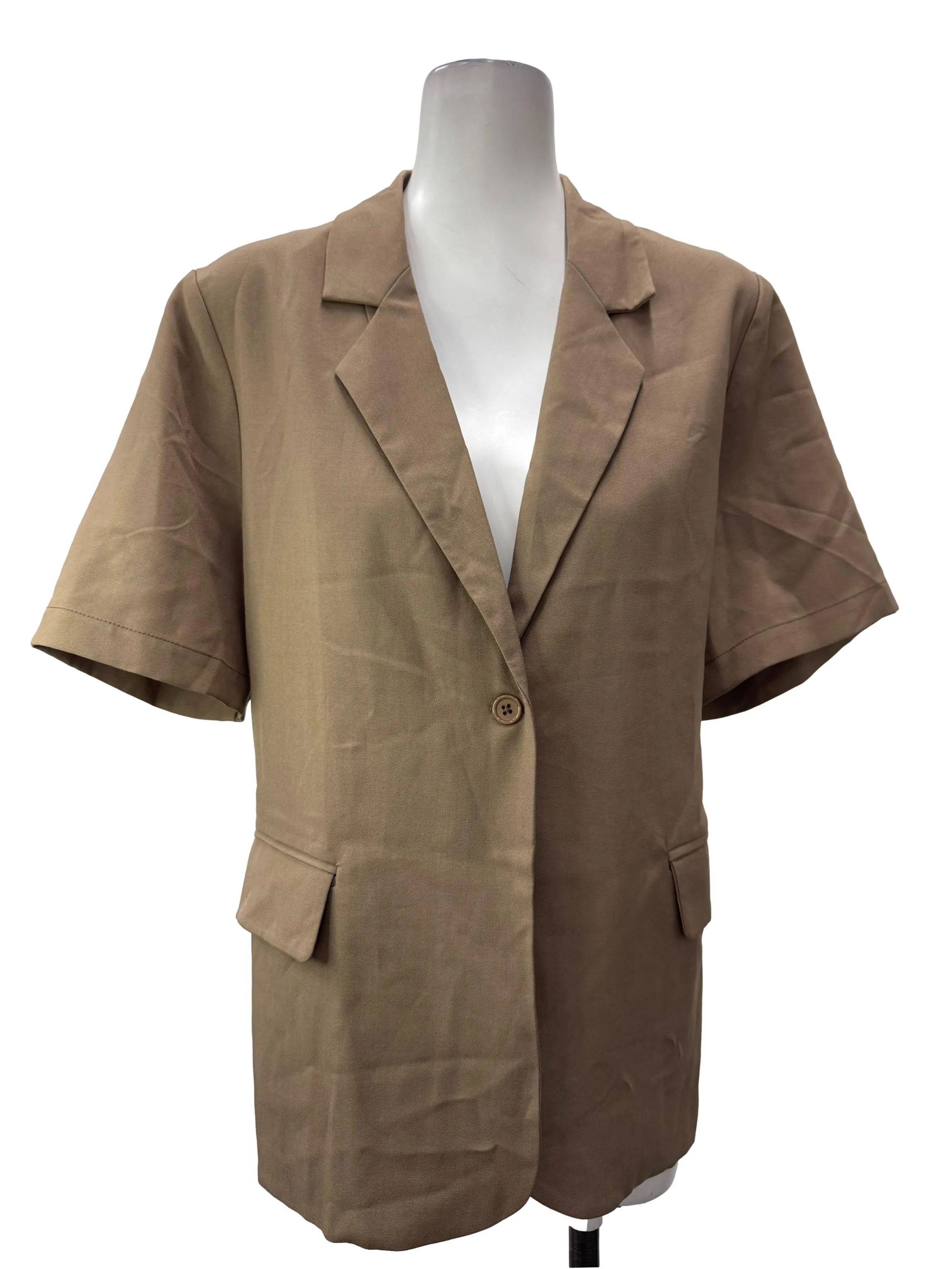 Taupe Short Sleeve Blazer