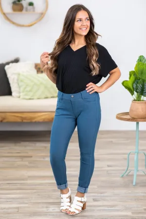 Teal Skinny Fit Jeggings