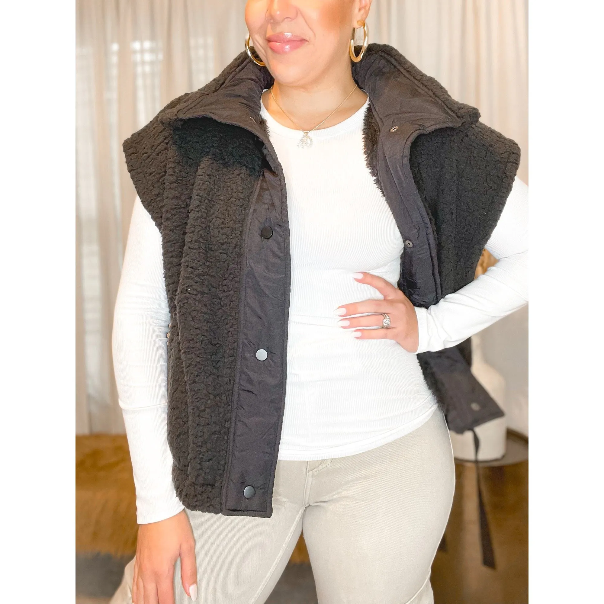 Teddy Utility Vest Jacket