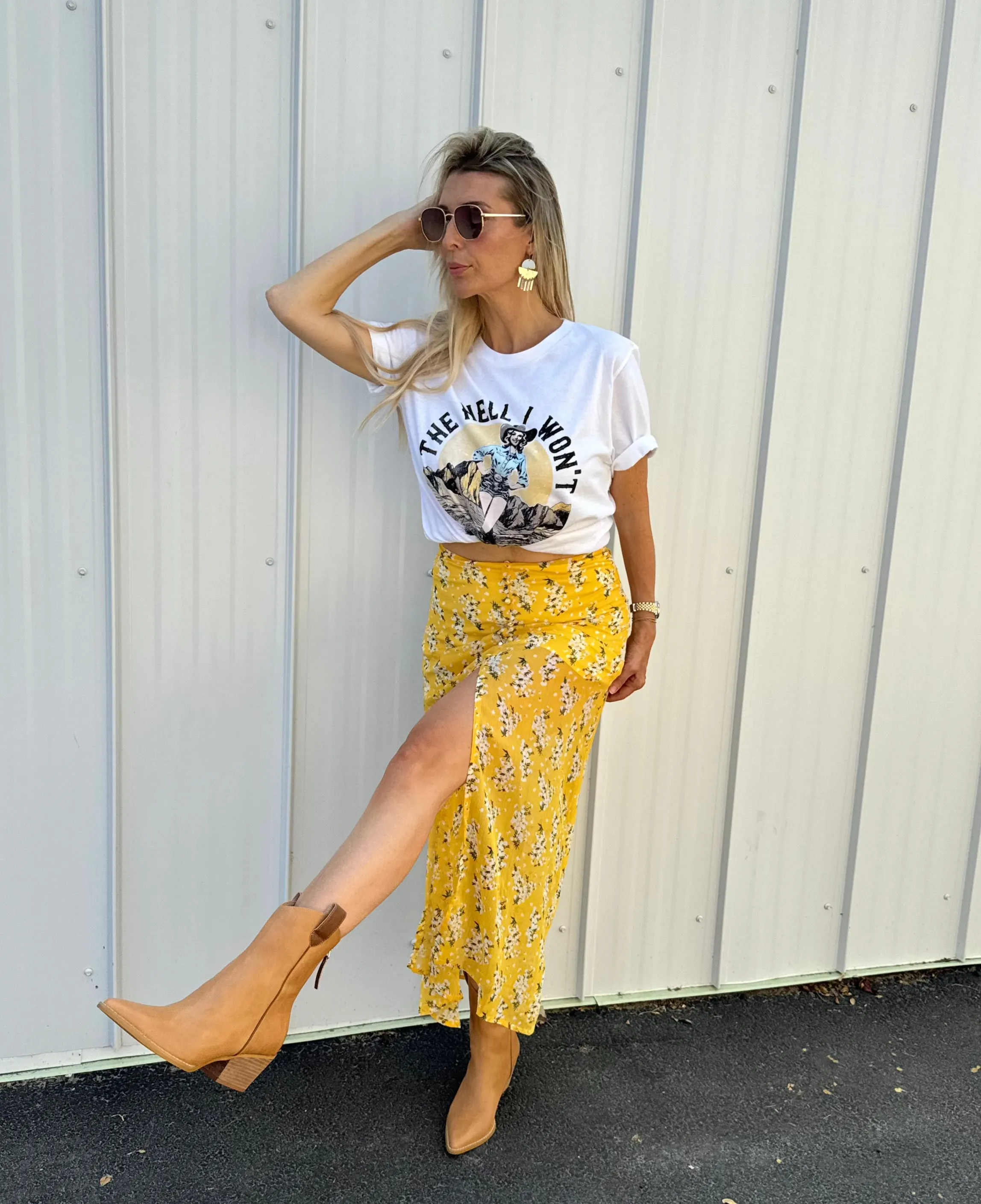 The Hell I Won't Graphic Tee ~ White