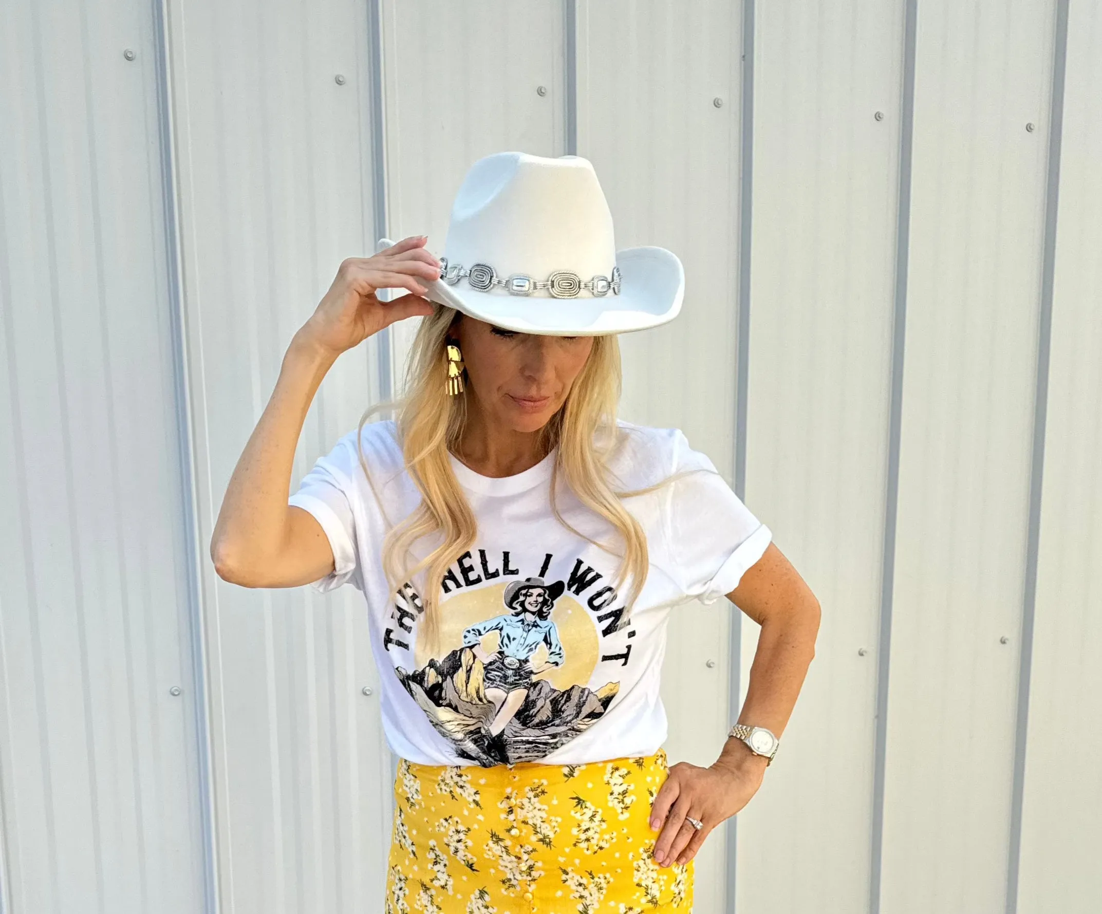 The Hell I Won't Graphic Tee ~ White