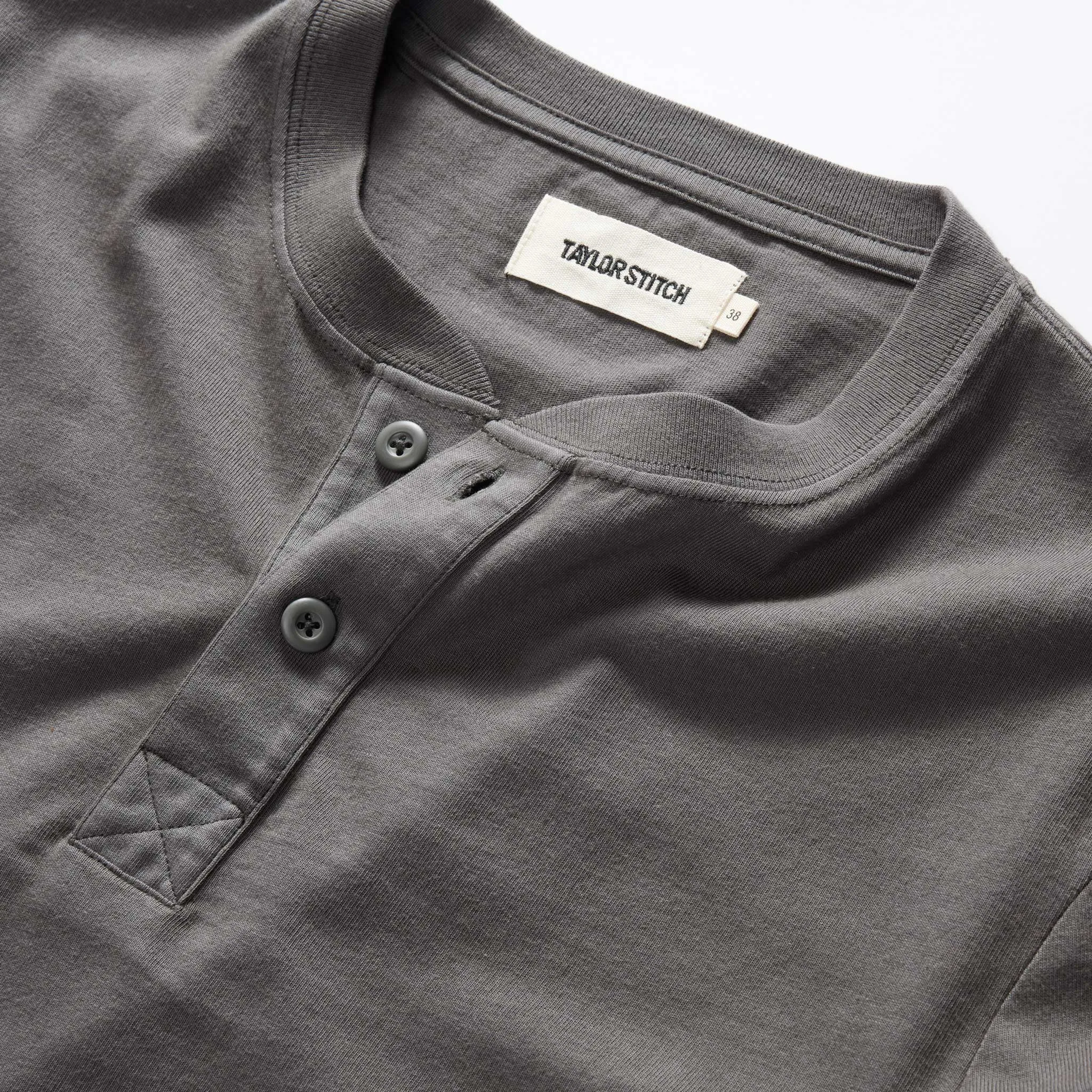 The Organic Cotton Henley | Faded Black
