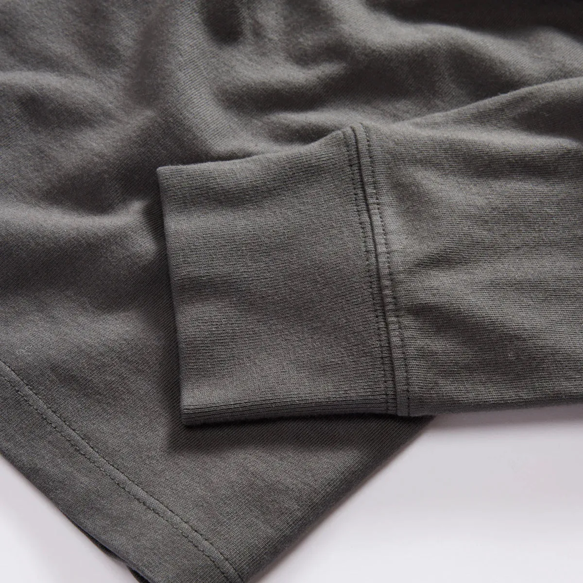 The Organic Cotton Henley | Faded Black