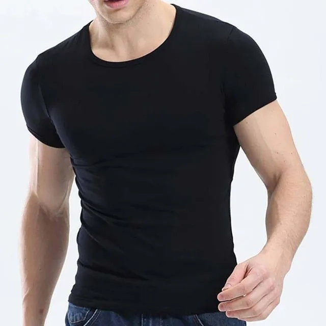 themeisles New Tops Men T Shirt Fitness T-shirts Mens V neck Man T-shirt For Male Tshirts M-4XL Plue Size B0667