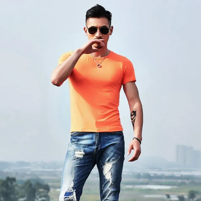 themeisles New Tops Men T Shirt Fitness T-shirts Mens V neck Man T-shirt For Male Tshirts M-4XL Plue Size B0667
