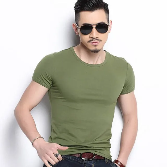 themeisles New Tops Men T Shirt Fitness T-shirts Mens V neck Man T-shirt For Male Tshirts M-4XL Plue Size B0667