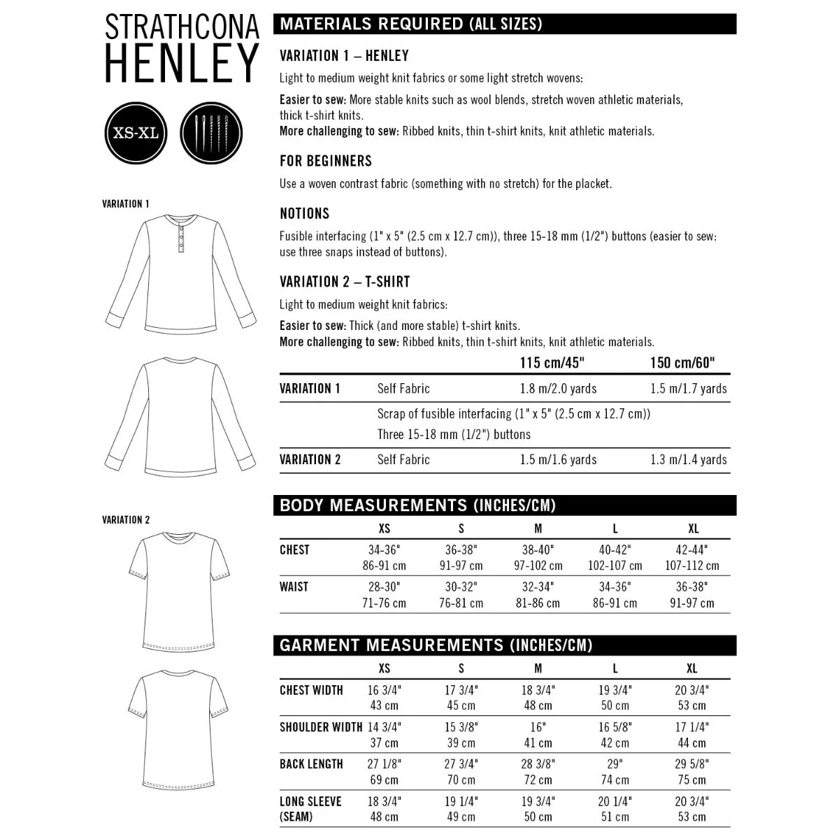 Thread Theory Strathcona Henley Sewing Pattern PDF