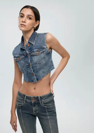 Tibby Studded Mid Vintage Jean Vest