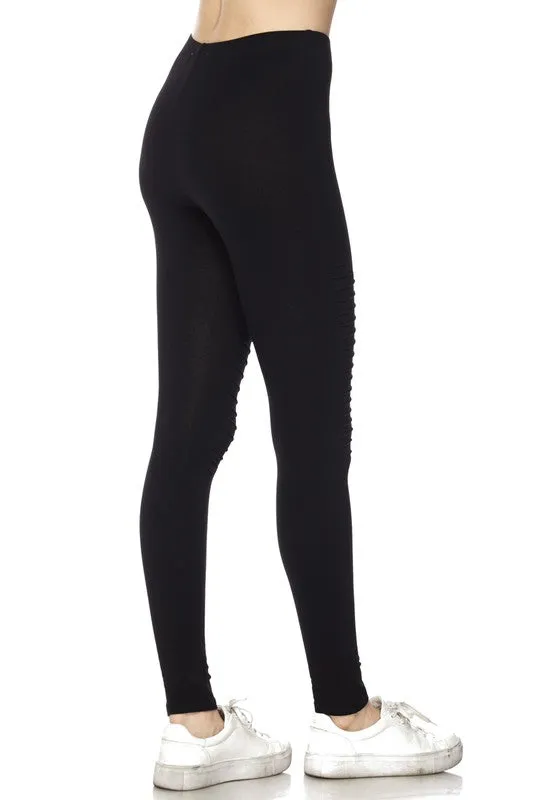 TIFFANY MOTO COTTON LEGGING-BLACK-