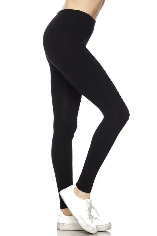 TIFFANY MOTO COTTON LEGGING-BLACK-