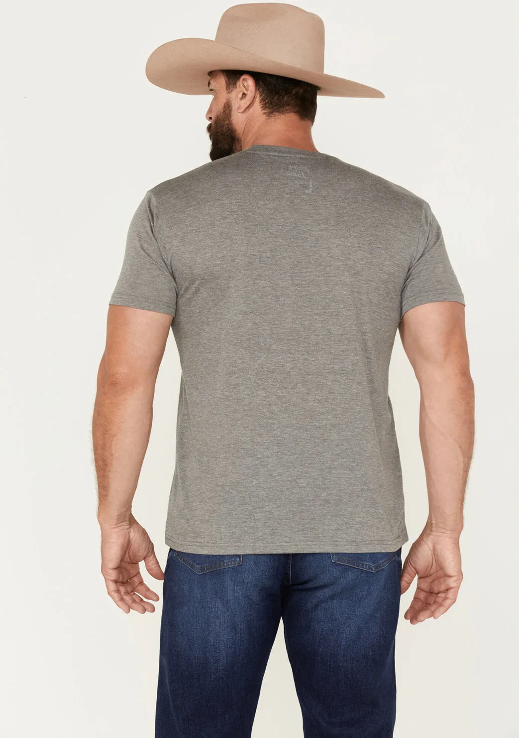 Tony Lama Premium Heather Grey Patriotic Flag Graphic