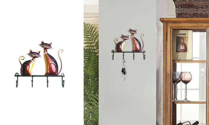 Tooarts Iron Cat Wall Hanger Hook