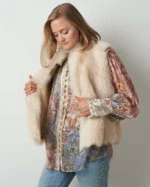 toscano rough cut gilet - buttermilk