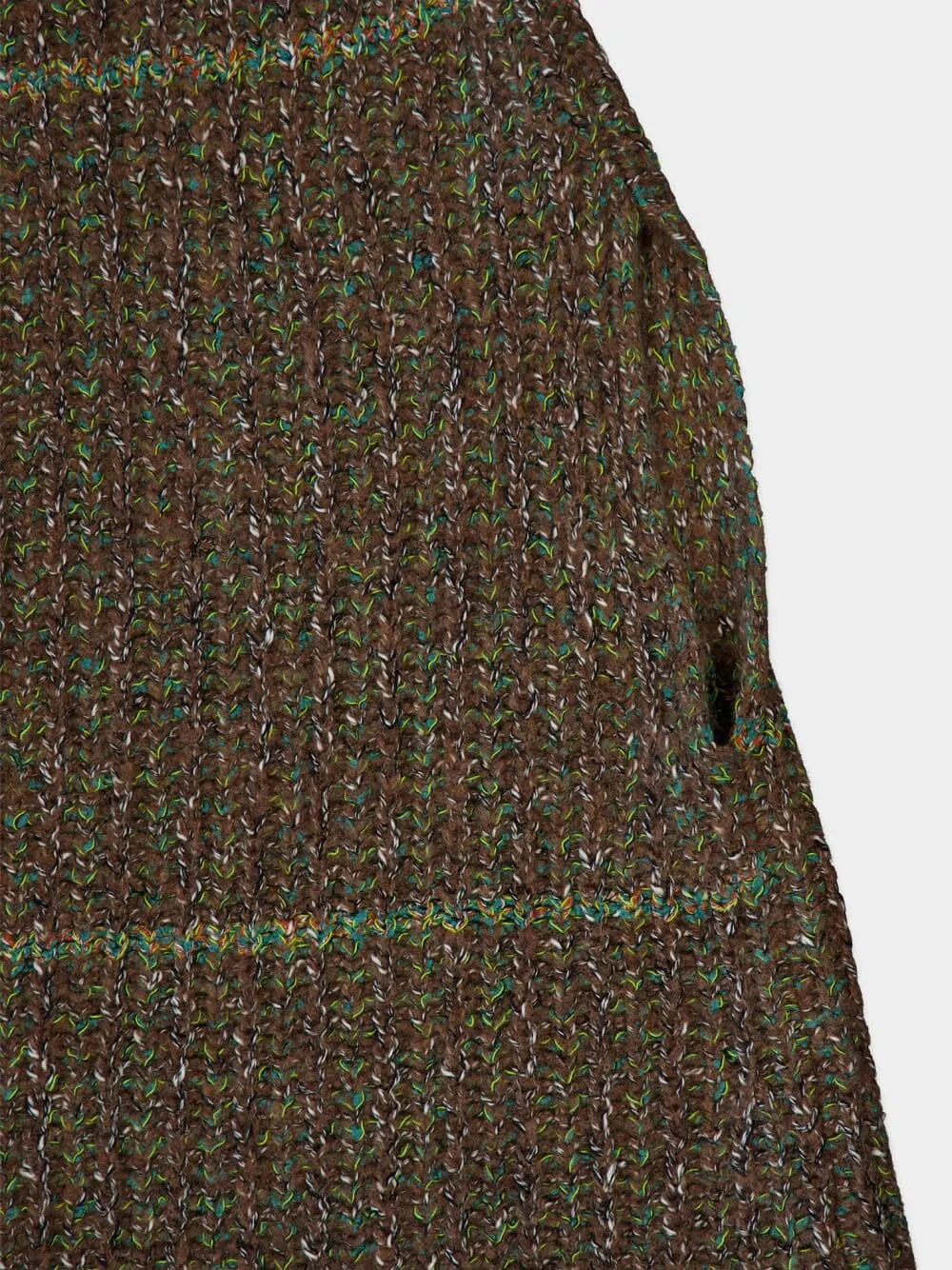 Tweed Knit Cape Coat