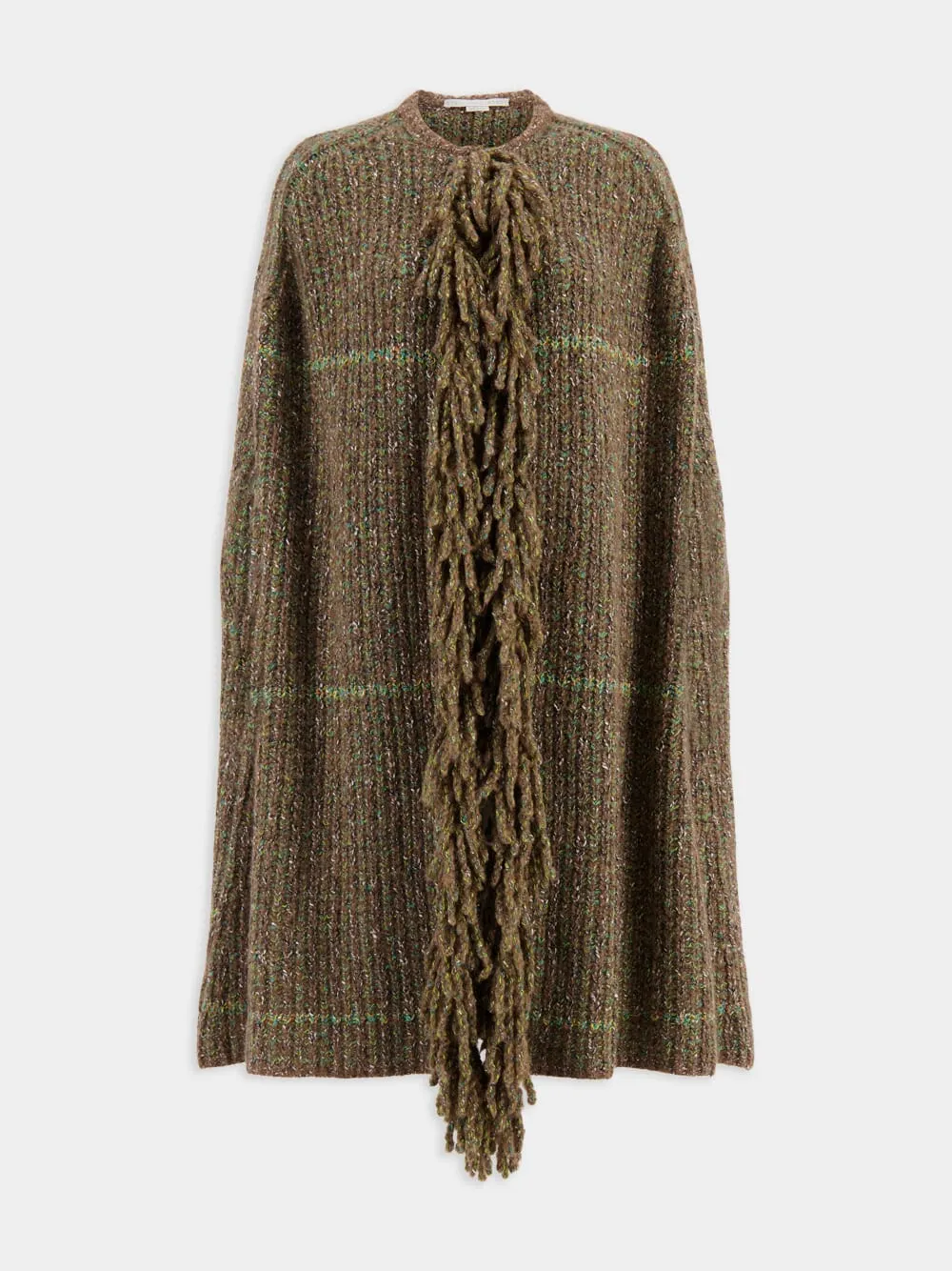 Tweed Knit Cape Coat