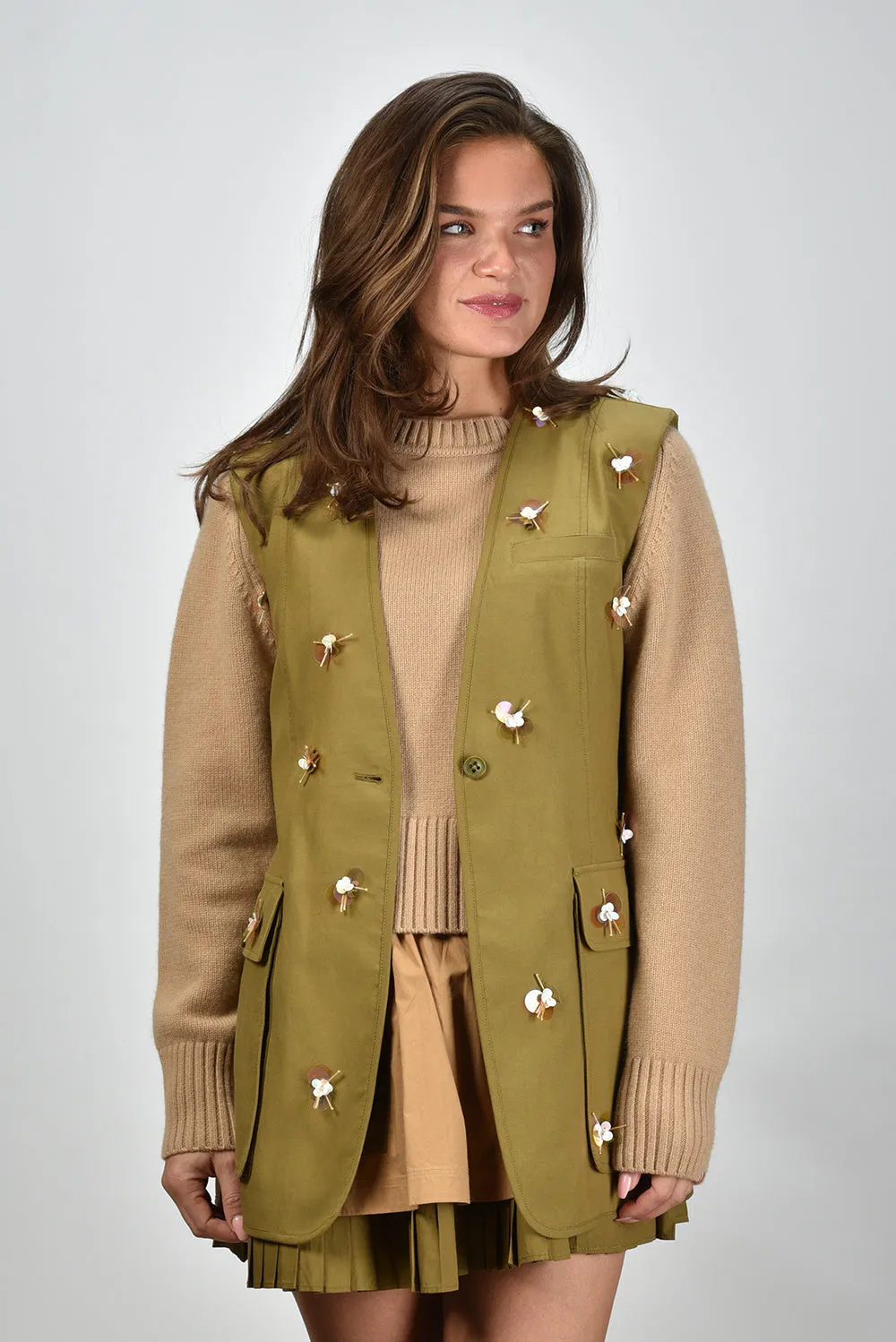 Ulla Johnson gilet Twyla SP250513 lichen