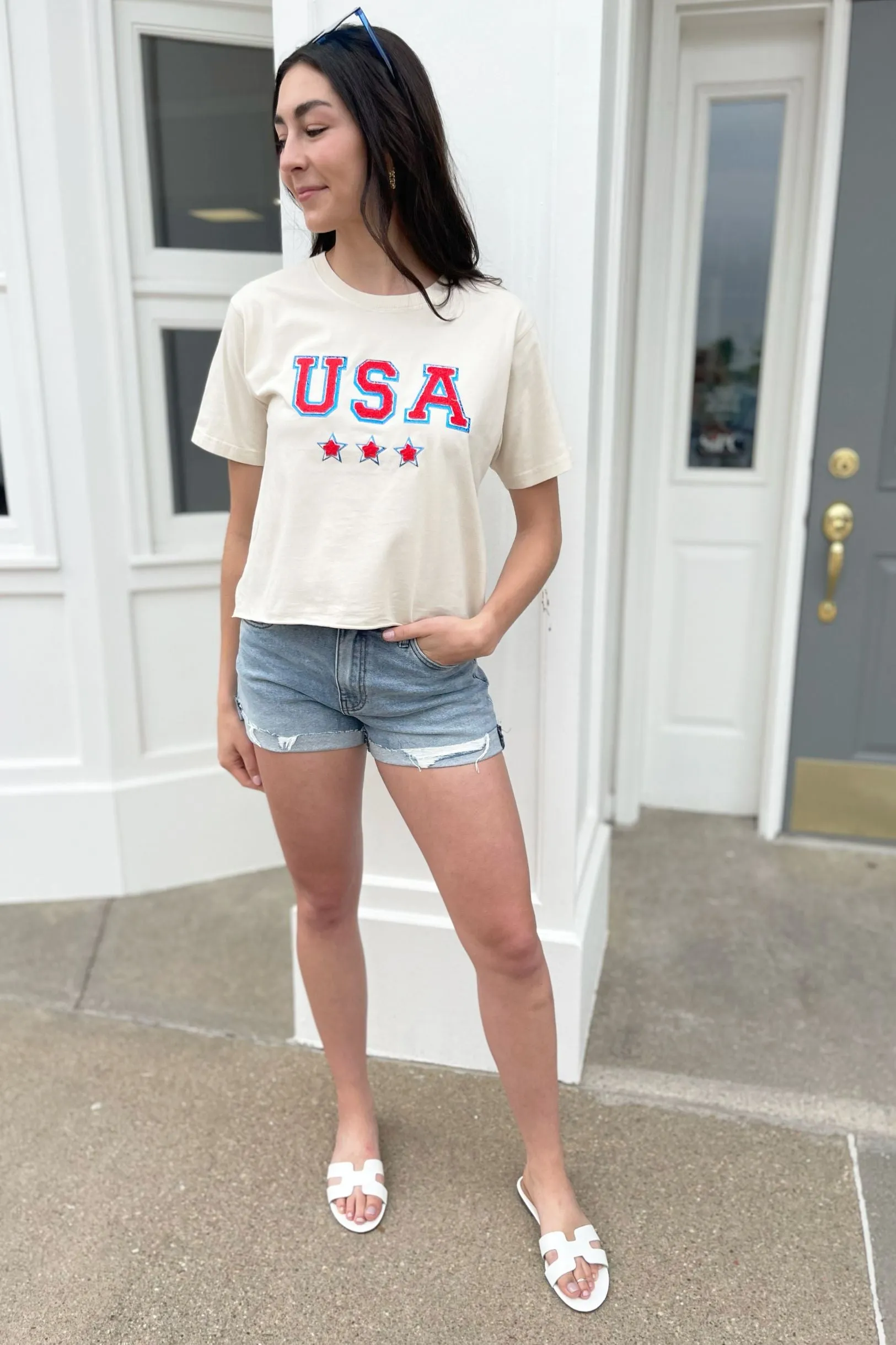 USA Patches Short Sleeve Top