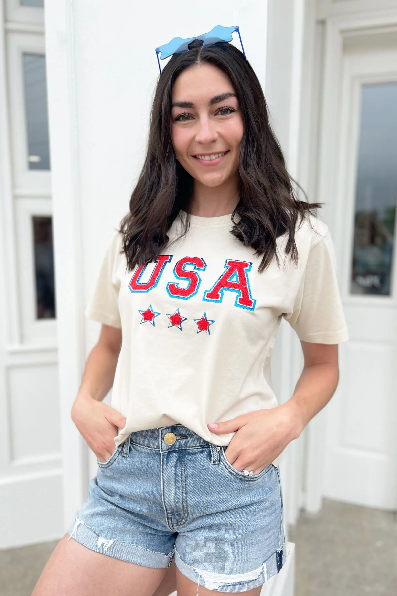 USA Patches Short Sleeve Top