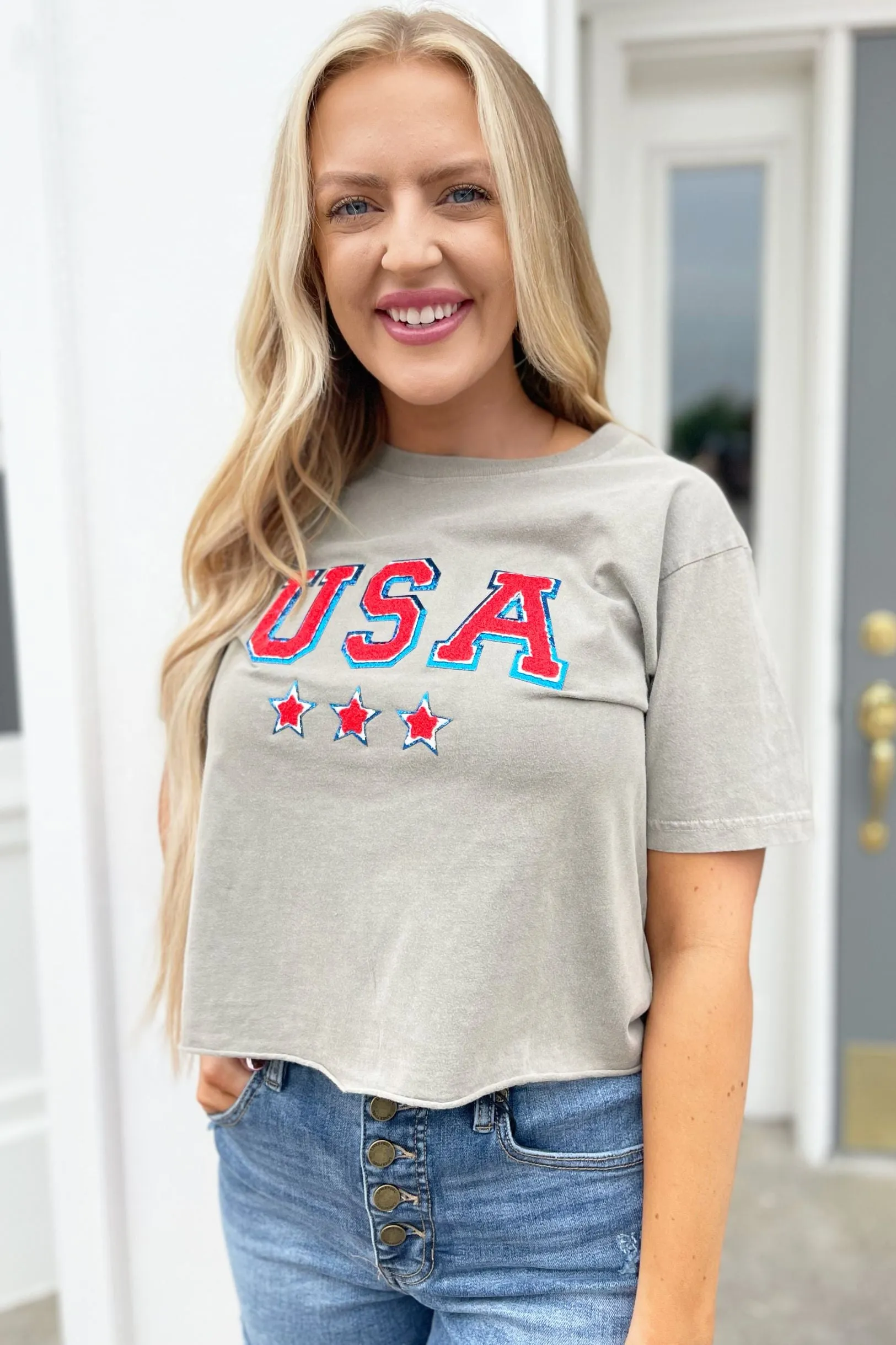 USA Patches Short Sleeve Top