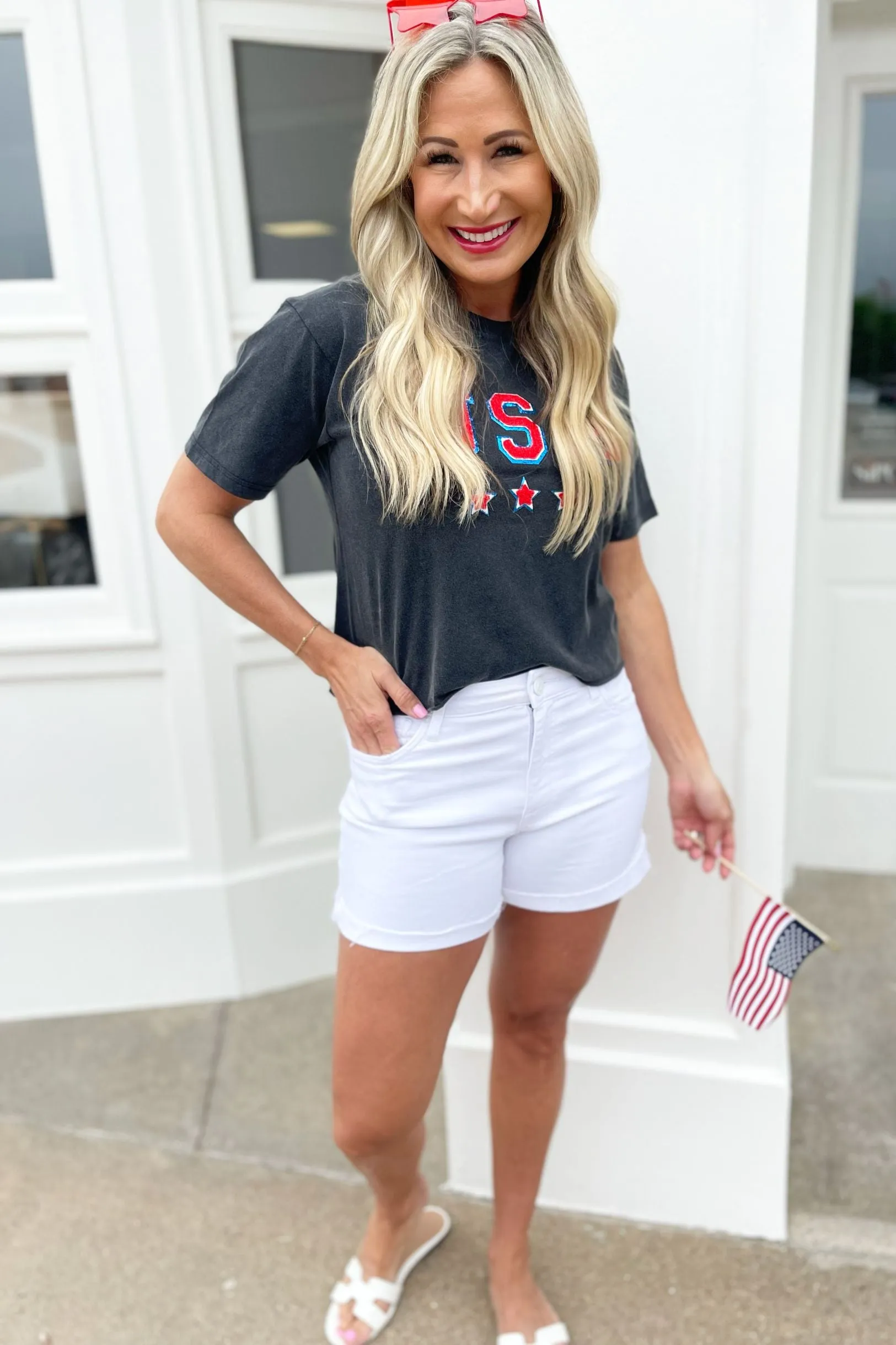 USA Patches Short Sleeve Top