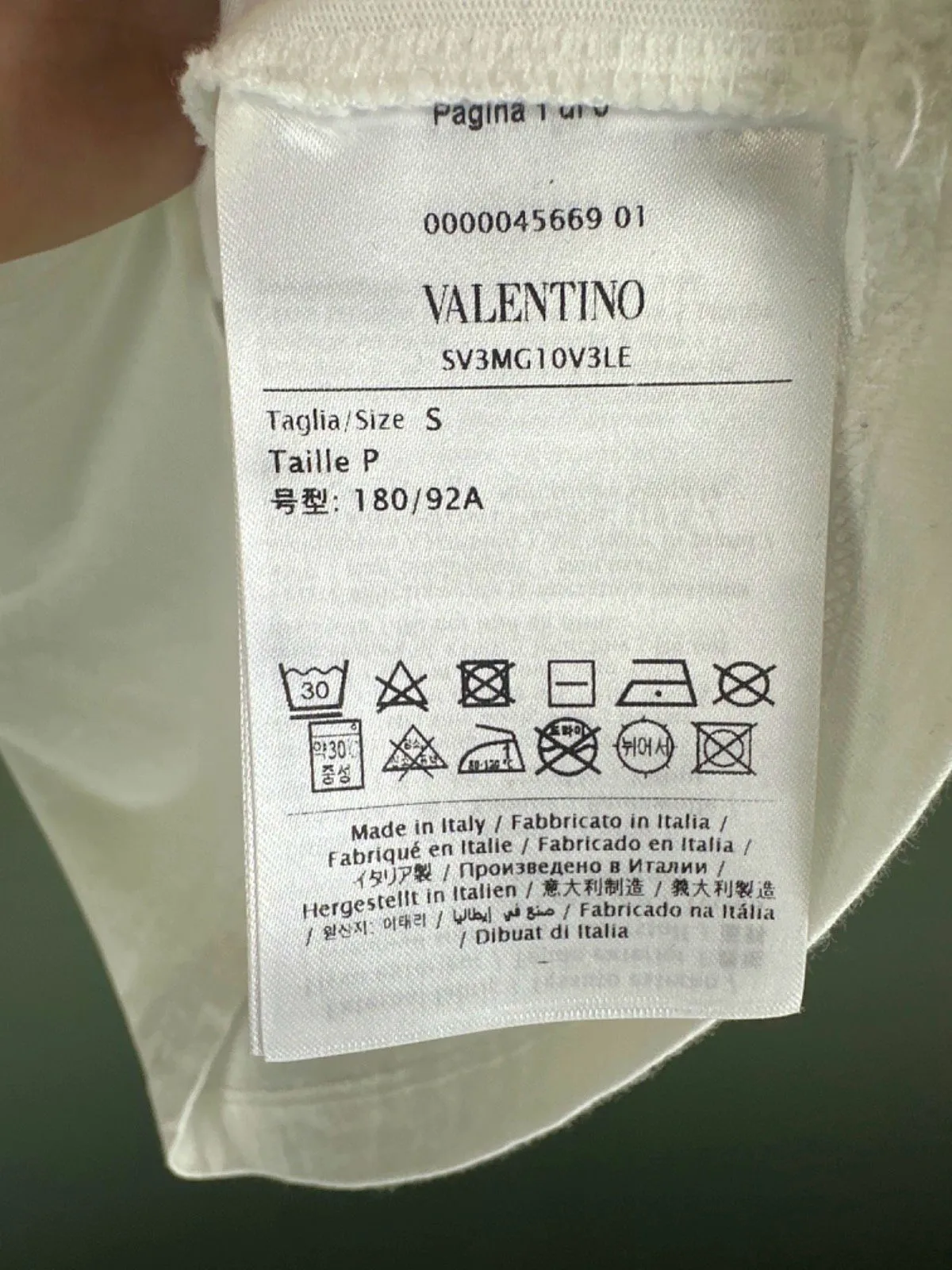 Valentino White VLTN Logo T-Shirt UK S
