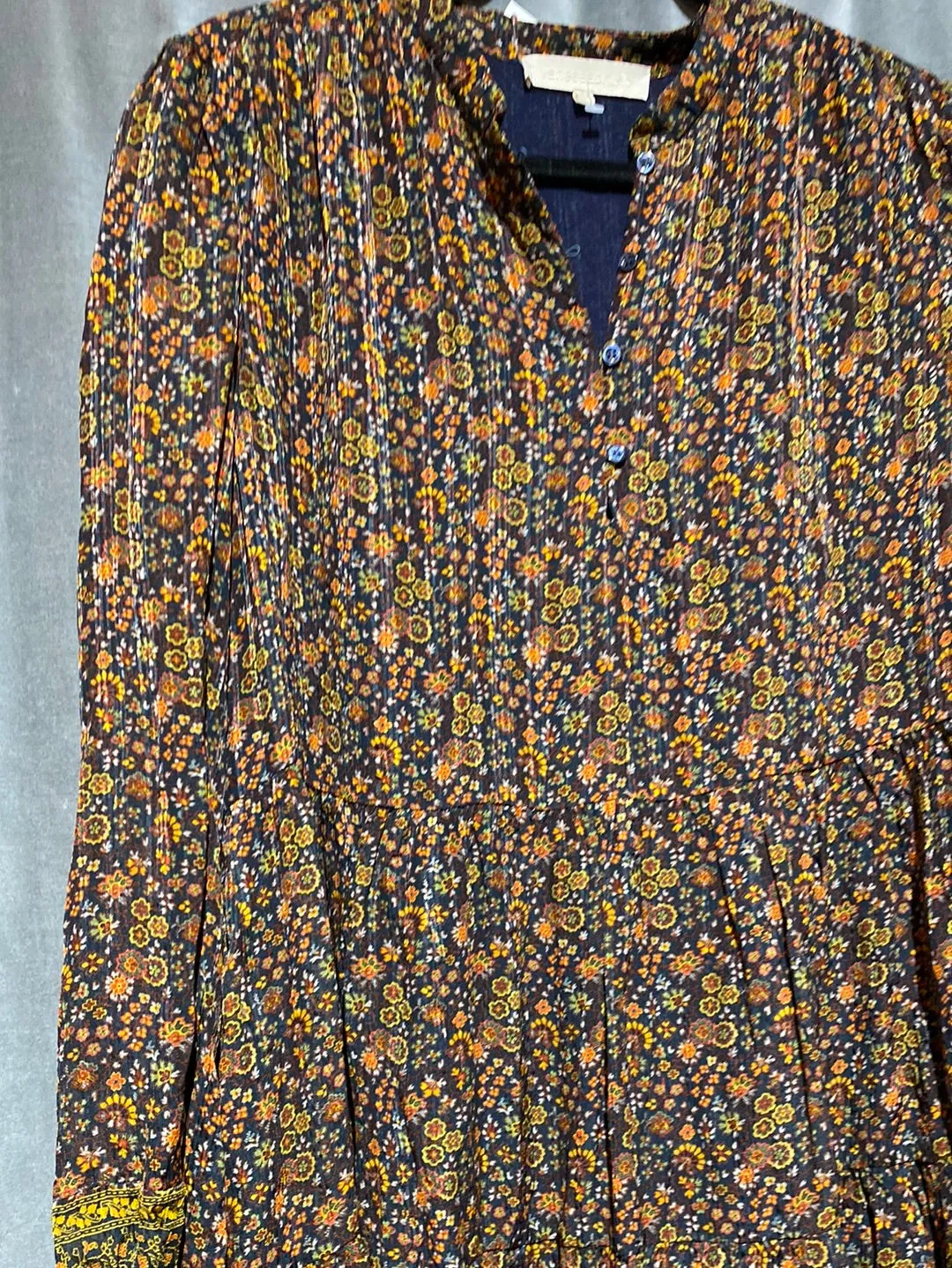 Vanessa Bruno Long Sleeve Flowy Floral Print Dress
