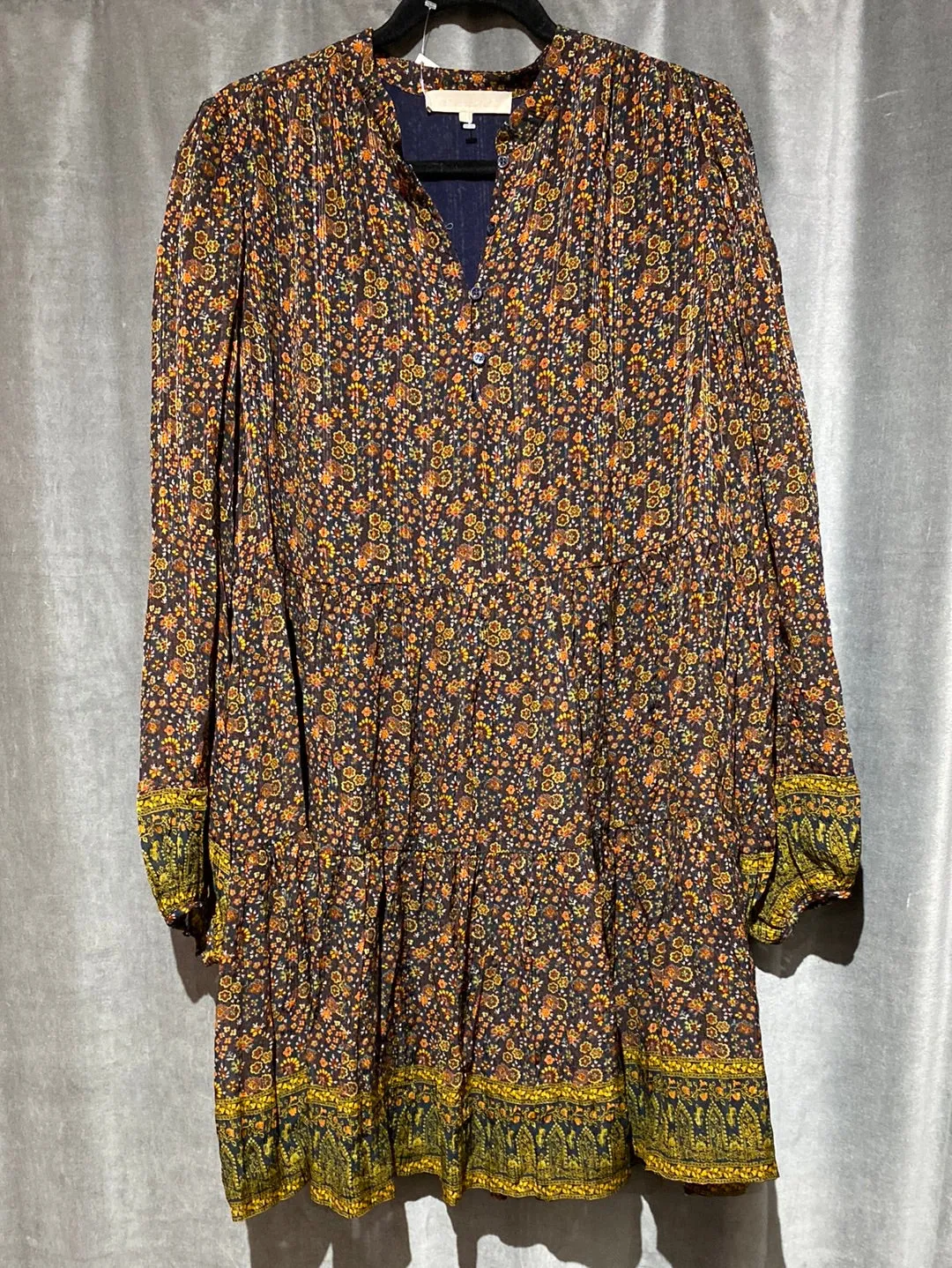 Vanessa Bruno Long Sleeve Flowy Floral Print Dress