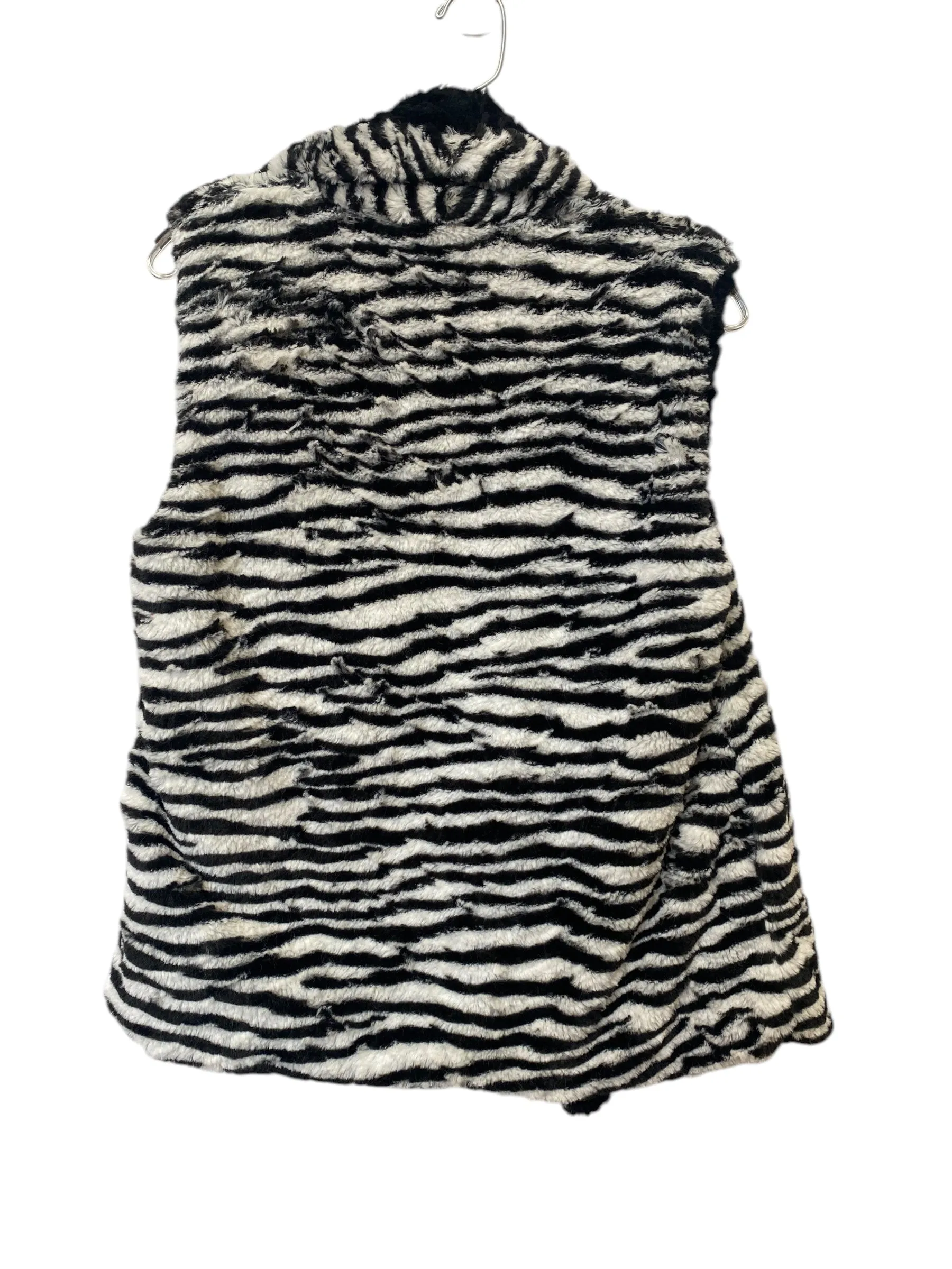 Vest Faux Fur & Sherpa By Clothes Mentor In Black & White, Size: S