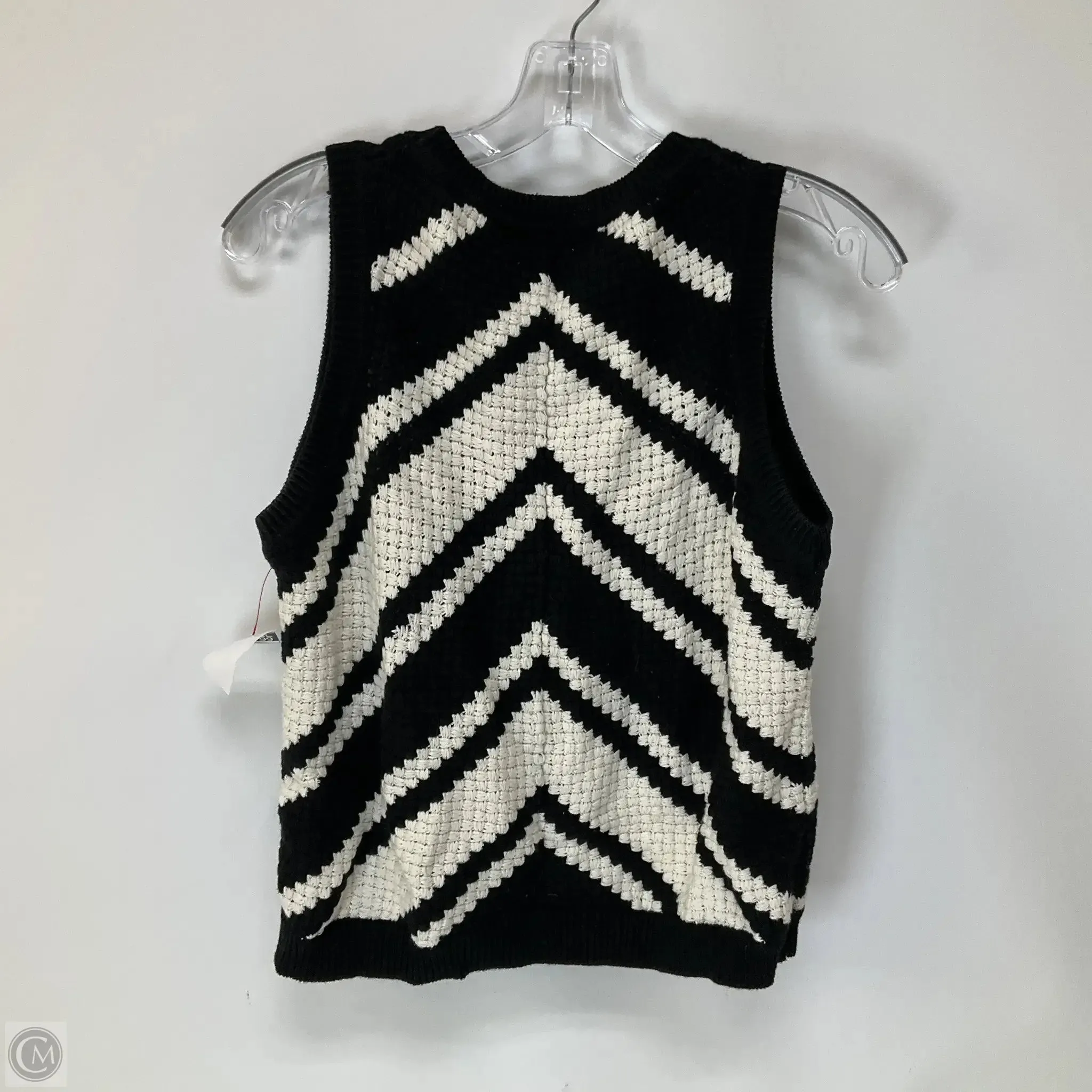 Vest Sweater By Evereve In Black & Cream, Size: Xs
