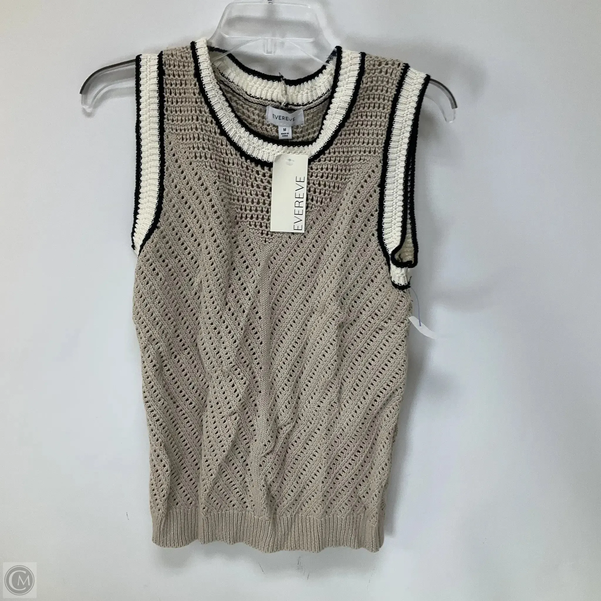 Vest Sweater By Evereve In Taupe, Size: M