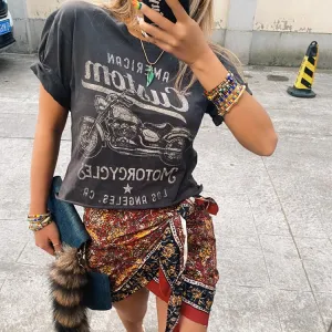Vintage Style Dark Gray graphic Retro tee cotton short sleeve t shirt