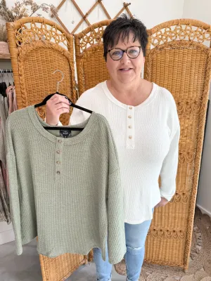 Waffle Knit Henley