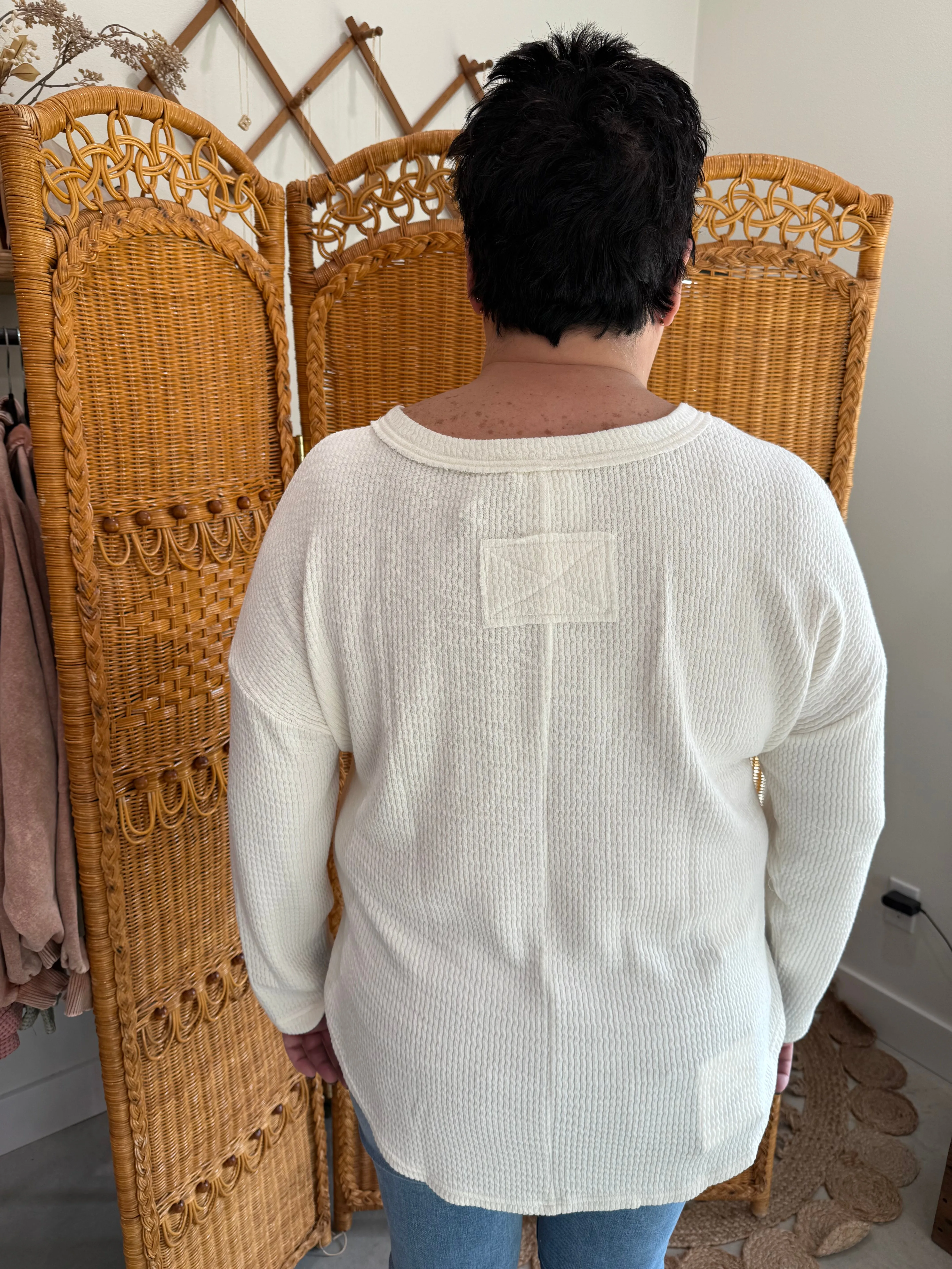 Waffle Knit Henley