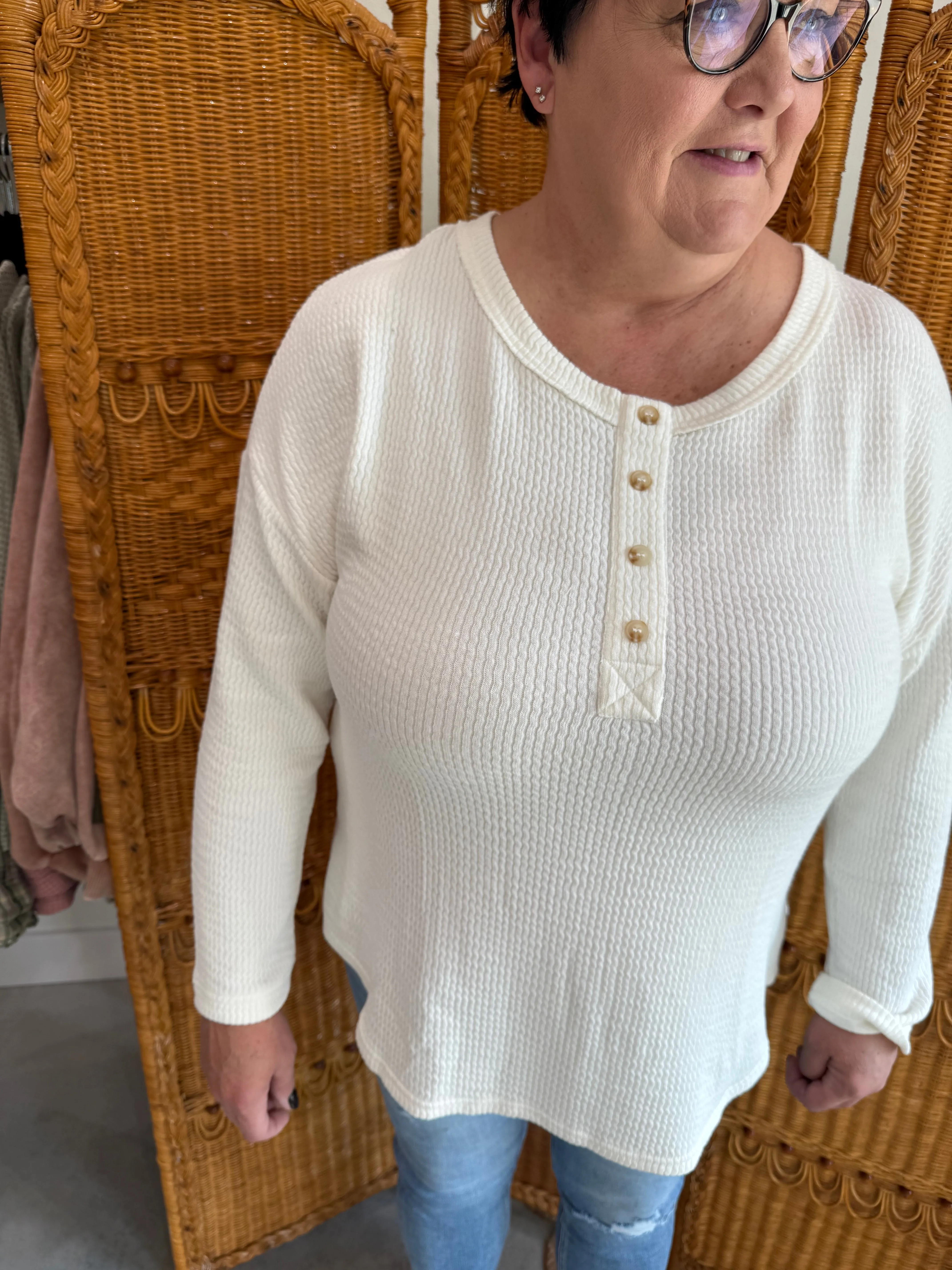 Waffle Knit Henley