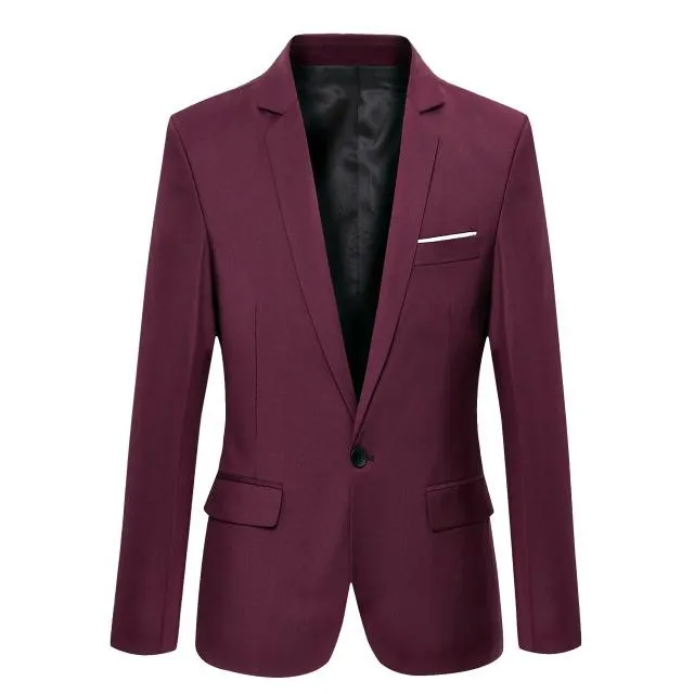 West Louis™ Casual Solid Color Masculine Blazer