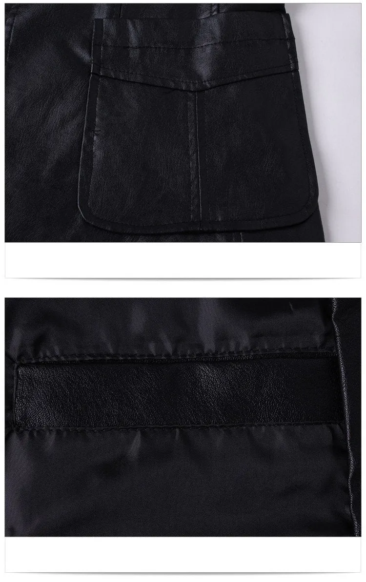 West Louis™ Soft PU Leather Male Blazer