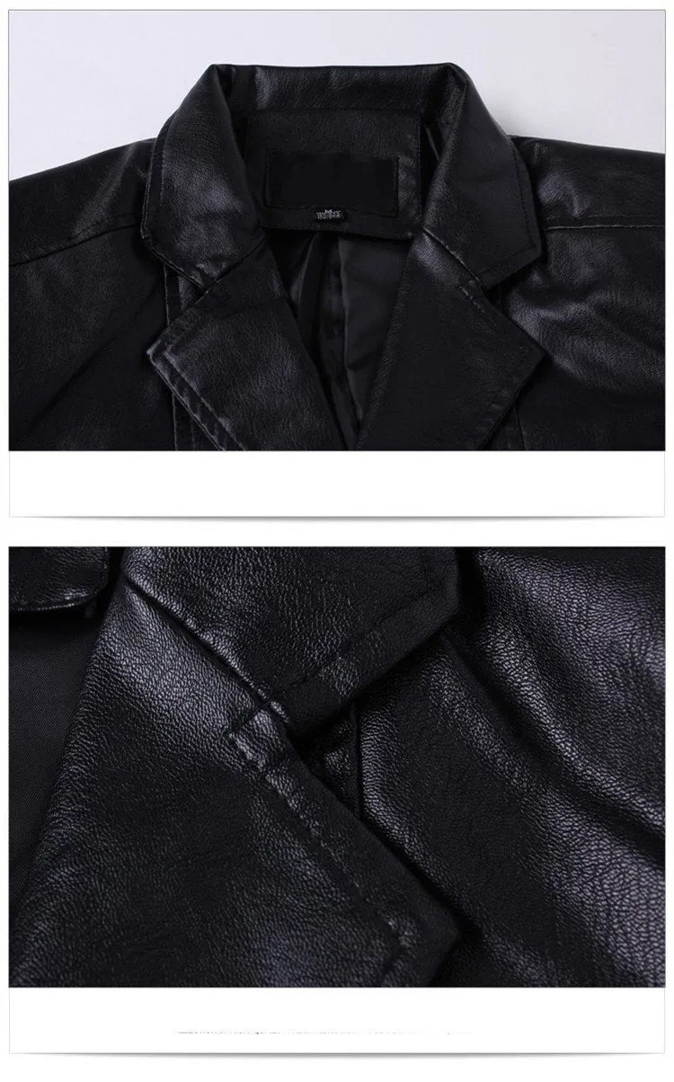 West Louis™ Soft PU Leather Male Blazer