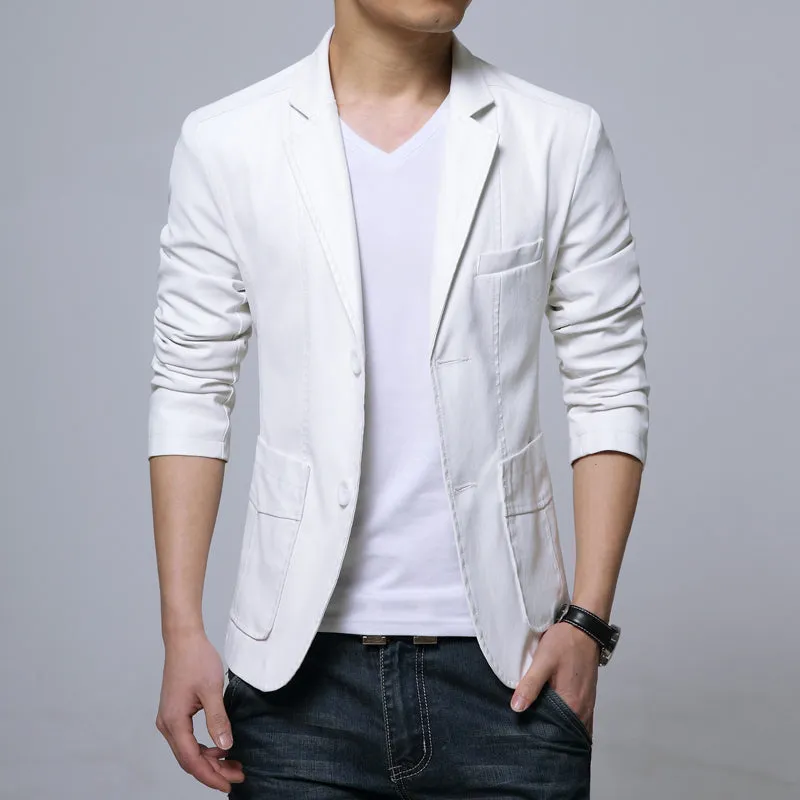 West Louis™ Soft PU Leather Male Blazer